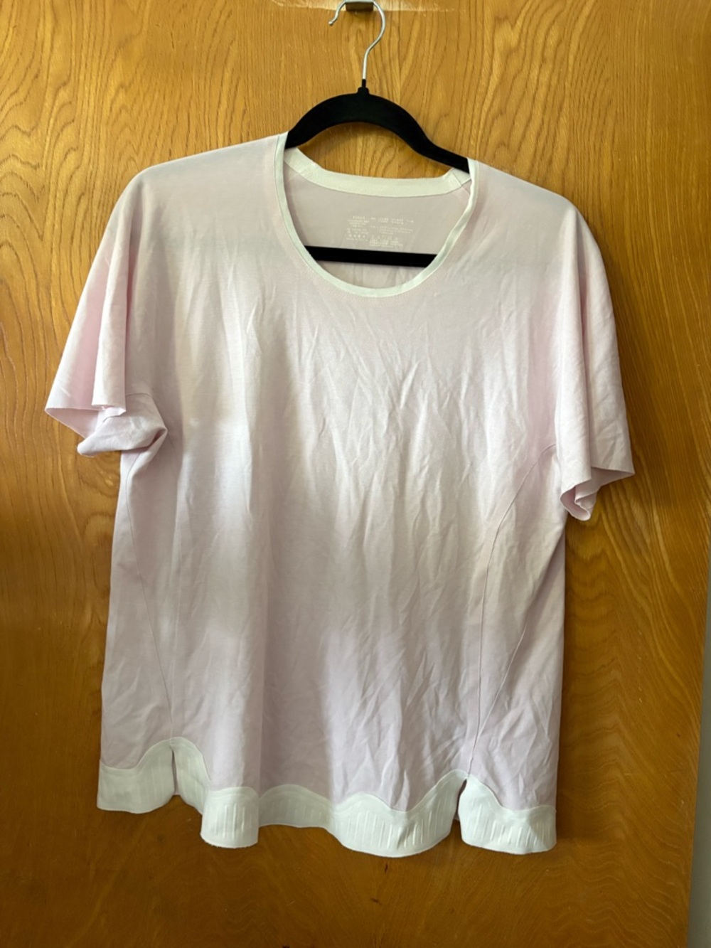 Aimer Pale Pink Algae pajama Tee with White Trim M